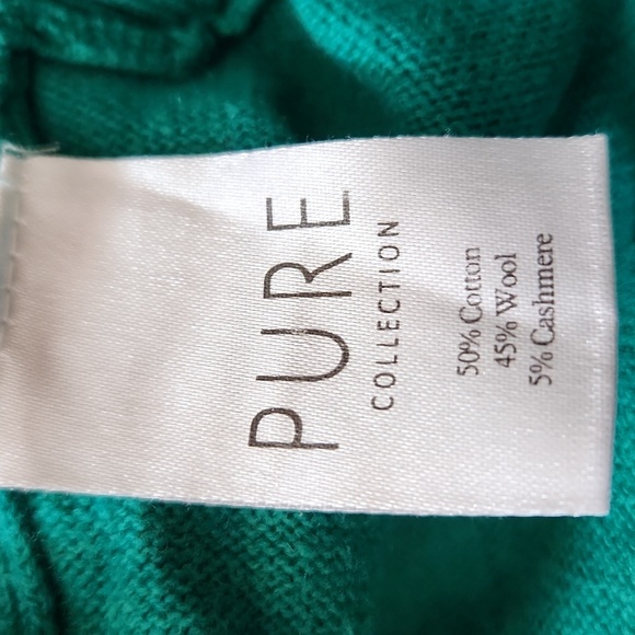 Pure Collection Spring Jade cotton wool cashmere sweater size 18 green soft cozy - Picture 13 of 14